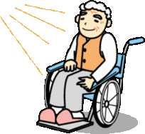 イラスト：車椅子のご老人