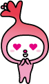 イラスト：目がハート型になったさつきちゃん