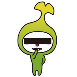 イラスト：目を黒い線でかくしたわこうっち