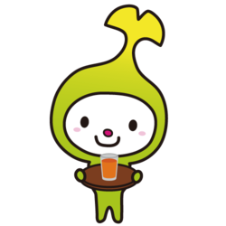 イラスト：飲み物をのせたお盆を持つわこうっち