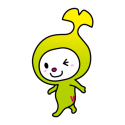 イラスト：ウィンクして左に振り向くわこうっちウィンク