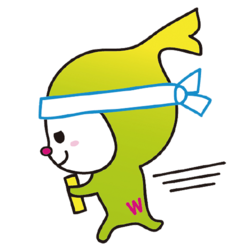 イラスト：バトンを持って走るわこうっち
