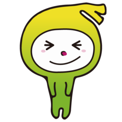 イラスト：目を細めて笑うわこうっち