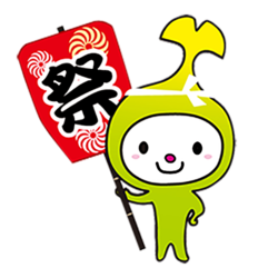 イラスト：祭のうちわを持ったわこうっち
