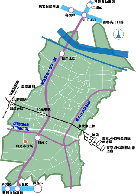 地図：和光市交通マップ