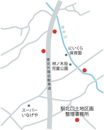 地図：土のう保管箱設置場所