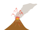 イラスト：噴火する富士山