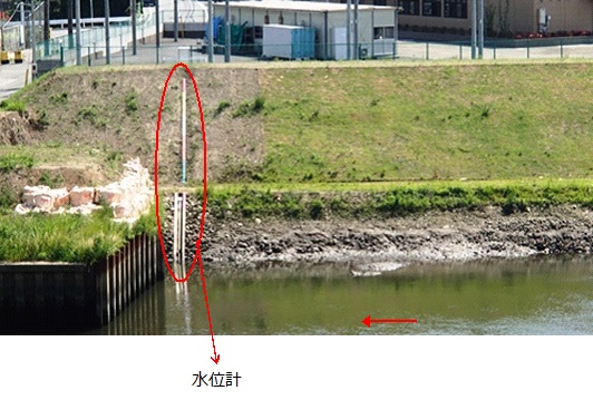 写真：新河岸川　新倉水位観測所