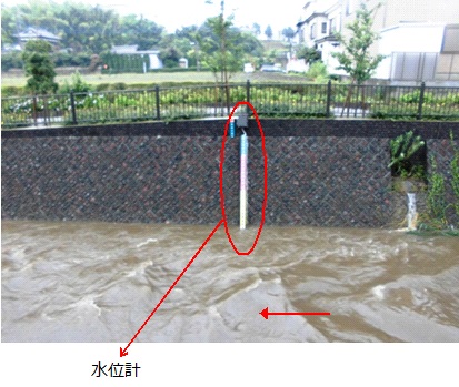 写真：越戸川　新倉水位観測所