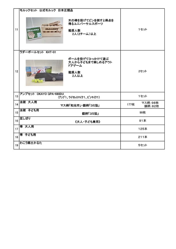 貸出し器材一覧3