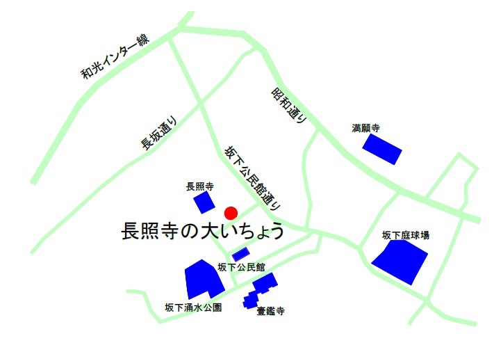 地図：長照寺の大いちょうの周辺