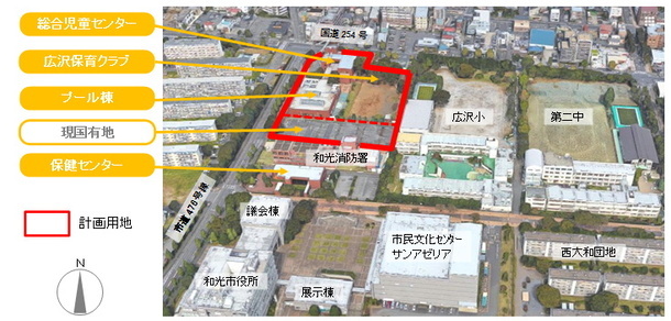 写真：空撮された建設予定地