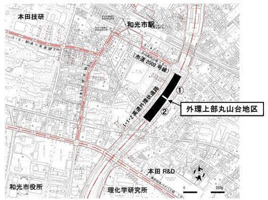 地図：外環上部丸山台地区