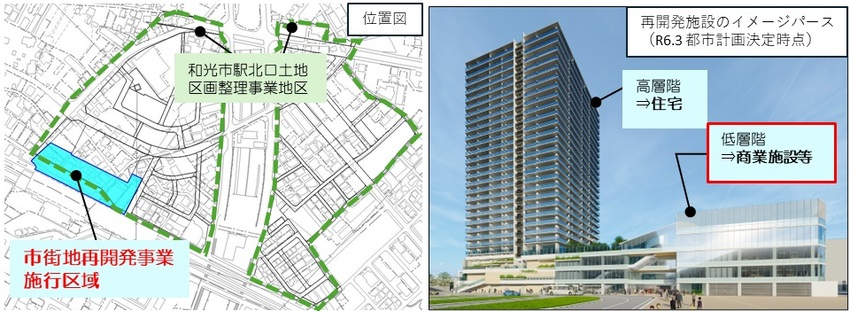 再開発施行区域の位置図