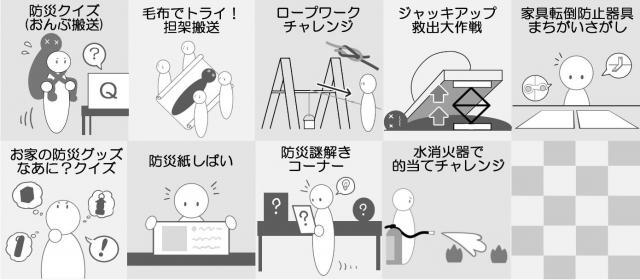 イラスト：防災フェアプログラム一覧