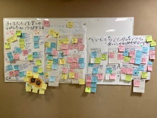 写真：アイデアを書いたパネル