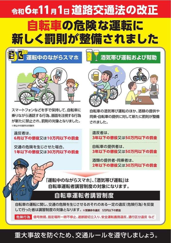道路交通法改正チラシ(警察庁)