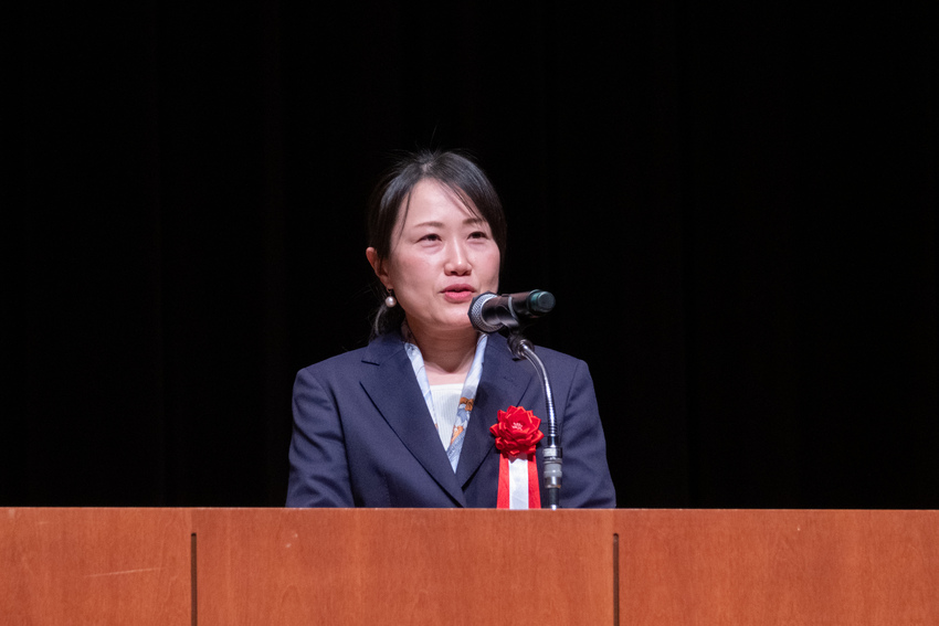 祝辞を述べる柴﨑市長
