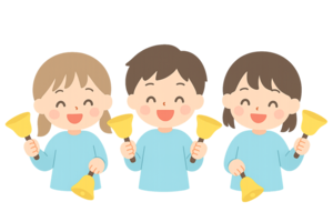 園児たちがハンドベルを演奏
