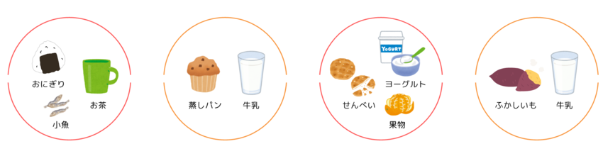 おやつの組み合わせ例のイラスト