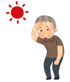 熱中症に注意。こまめに水分補給を。外での活動をさけ、無理せずにエアコンを使いましょう。